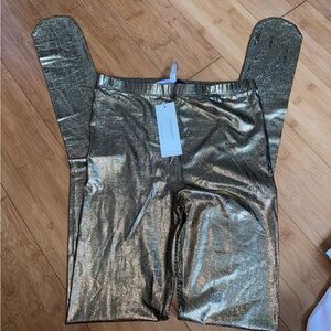 NWT Bcbg MaxAzria runway gold tights small